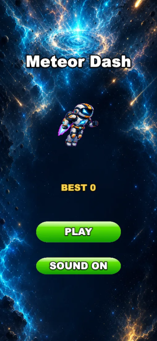 Meteor Dash 시작 화면
