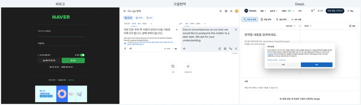 AI 번역, 언제 뭘 써야 하나 — 파파고 vs 구글 vs DeepL vs ChatGPT 실험